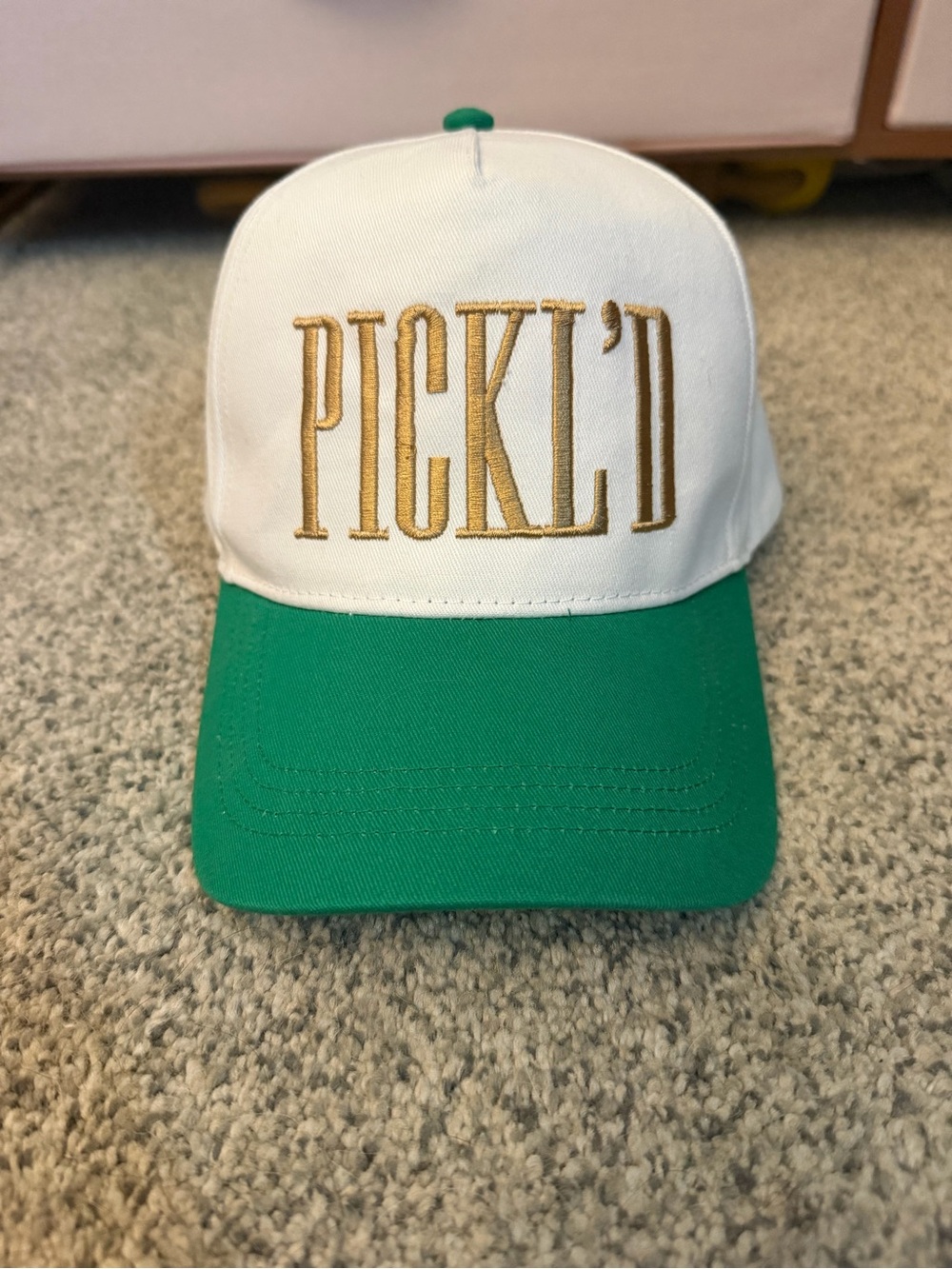 Two-Tone Green & White Baseball Cap